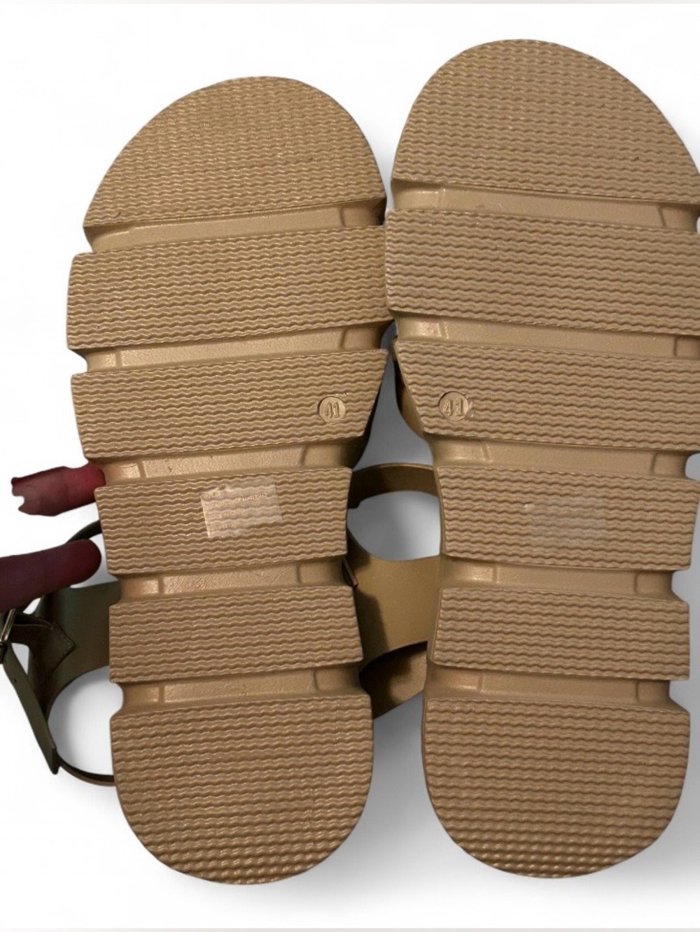 Bebe Beige Chunky Logo Platform Sandals Size 10 - NWT - Picture 4 of 4